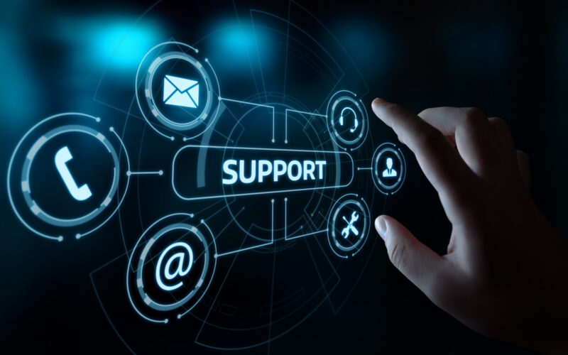 Technical Support Center Customer Service Internet Business Technology Concept.